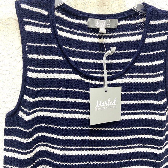 NWT Marled Reunited Clothing Striped Knit Yarn Tank- S - Picture 2 of 11